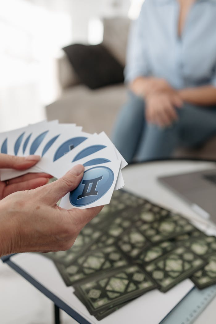 Woman Holding Tarot Cards